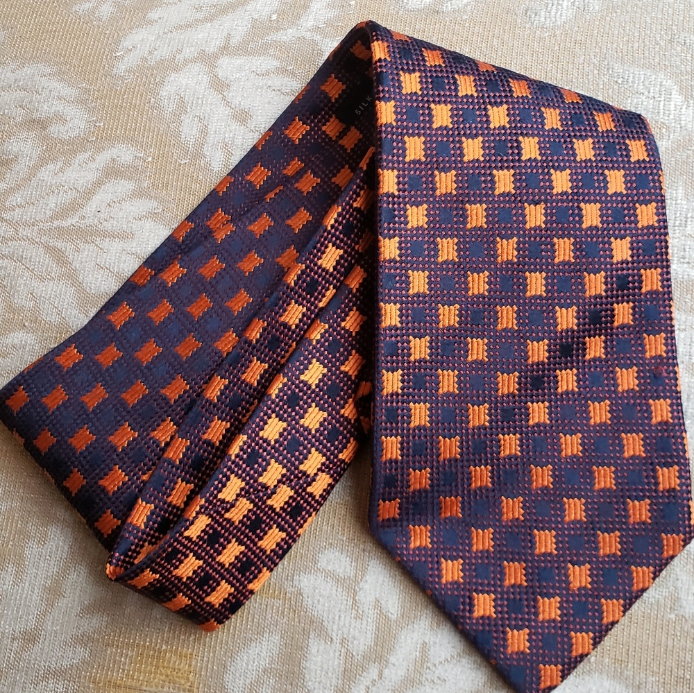 Charvet men's necktie orange/blue